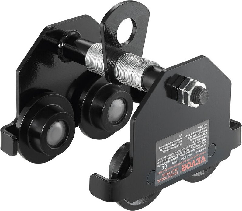 VEVOR Laufkatze 0,5Tonnen Tragfähigkeit Hallenkran 63,5-139,7mm Einstellbare Breite Kran 212x205x190mm Rollfahrwerk Dopp...