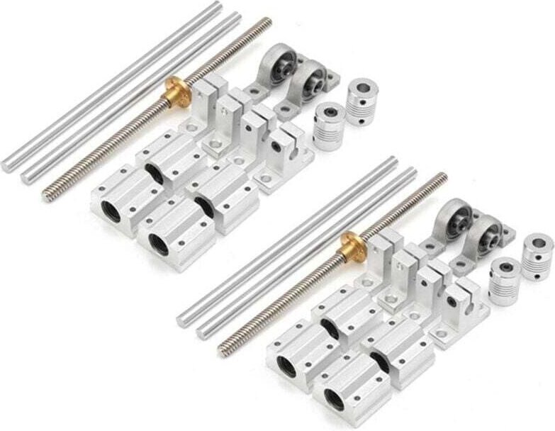 Satz mit 30 optischen Aluminium-Führungsgehäusen, 200 mm, für Schienenwelle, Gewindespindel, Gleitring, Kupplungsteile