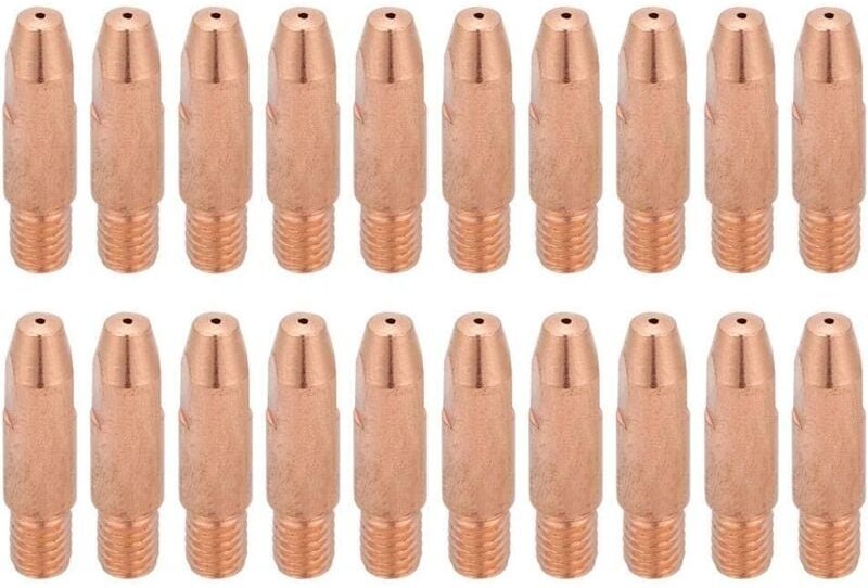 Plasma-Verbrauchsmaterial-Schneiddüse, 20 Stück, Kupfer-Kontaktspitze M6 für Binzel 24KD MIG/MAG-Schweißbrenner (1,2 x 2...