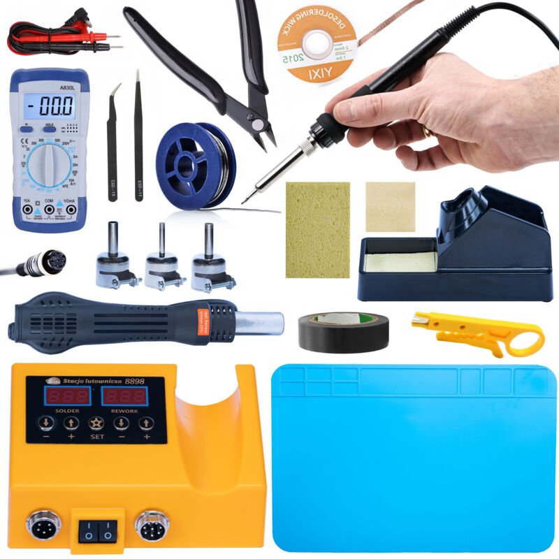 Rosfix Set OH660 – 2-in-1 Lötstation mit Heißluft & T12-Kolben 660 W, LED-Display, 100–500 °C Für Elektronik & Kunststof...