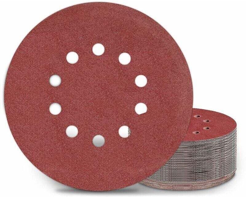 225 mm P120 Schleifscheiben, 25 Stück – Trockenbau-/Giraffe-Schleifen – Baustellen – 10 Löcher, geeignet für Langhalssch...