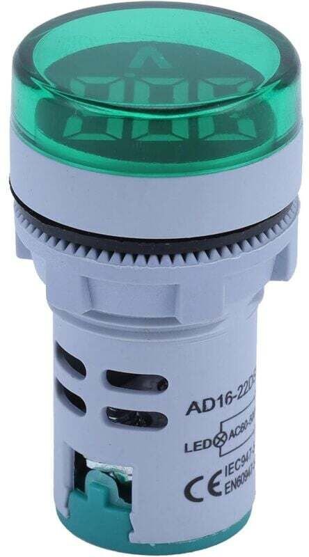 Vtizikl Indicateur Numérique De De Tension Ac 60V500V Moniteur De Compteur De Tension 20Hz75Hz(Vert), Boutons Et Indicat...