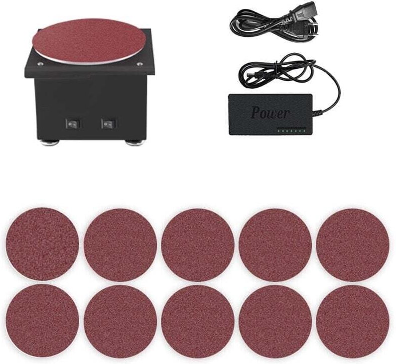 Mini-Tellerschleifer und elektrischer Schleifrollen-Kantenschärfer, 7 variable Geschwindigkeiten, DIY-Tisch-Polierschlei...