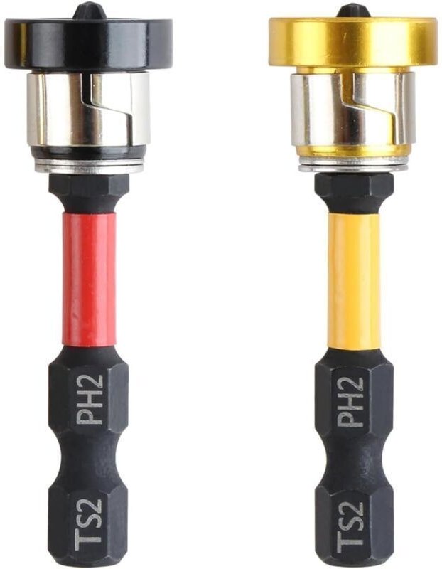Set mit 2 magnetischen 1/4"-PH2-Bits für Placo – Positionierschraubendreher-Bit für Gips und Trockenbau – 50 mm