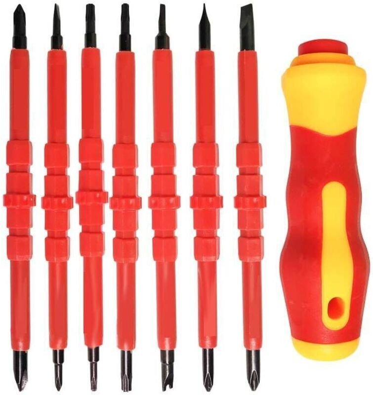 7-teiliges isoliertes Elektriker-Schraubendreher-Set, 14-in-1 austauschbares multifunktionales Elektriker-Reparaturset a...