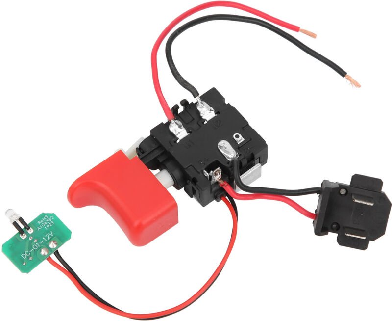 FTVOGUE DCJZ1201 Mikro-Elektrowerkzeug-Bohrmaschinen-Schalterknopf, Ersatz für elektrische Handbohrmaschinen mit Lichtfu...