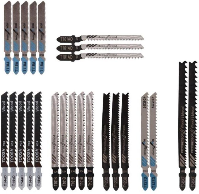 Vtizikl Lot de 25 Lames de Scie Sauteuse T118A / T144D / T101B/T123X / T101AO/T127D / T345XFpour Couper Métal/Bois/Plast...