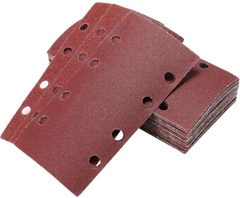 40 Stück Schleifblätter für Exzenterschleifer, 95 x 185 mm, rechteckiges Schleifpapier, 8 Löcher, Körnung 60/80/120/240,...