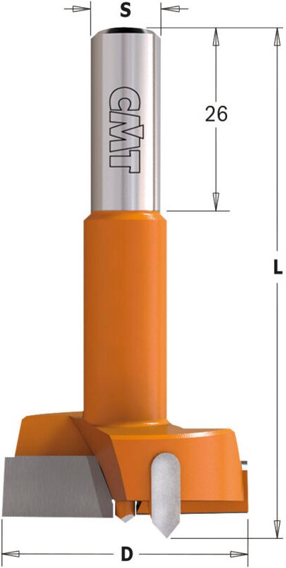 369.450.11c Bohrspitze Für Cern. Hw Z2+2r S=10x26 D=45x70 Dx