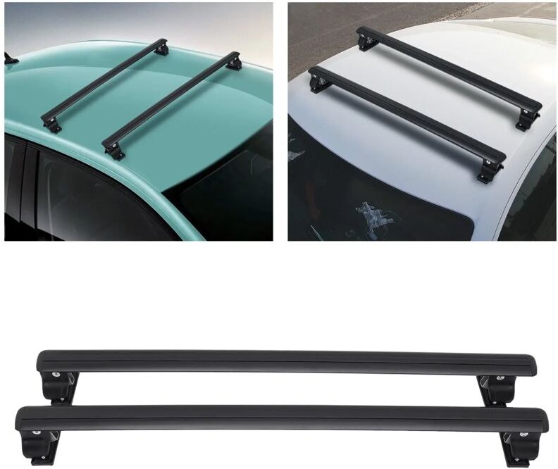 Universelle, zweiteilige, abschließbare Aluminium-Dachgepäckträger-Querträger, 75 kg Tragkraft, Querträgerlänge: 130 cm