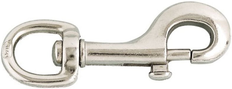 Karabiner Pompe Zamak Nickeliert Lang. 110 mm Blister 1 - Chapuis