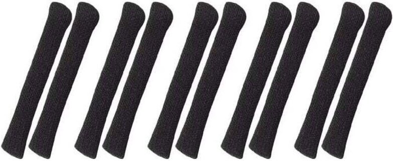 Set mit 5 Paar weichen, gestrickten Brillenüberzügen aus Baumwolle, rutschfest und komfortabel, schwarz