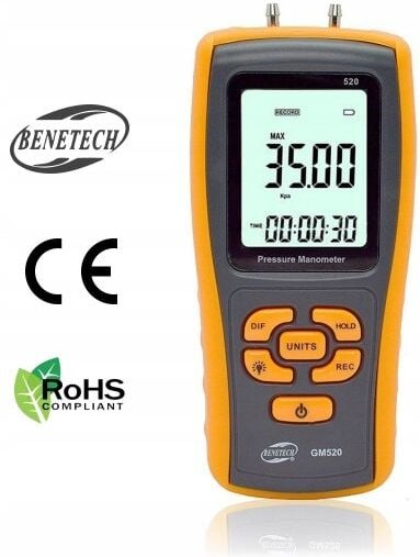 Differenzdruckmessgerät, digitales Druckmessgerät USB +