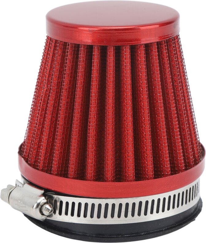 Rennmotorrad-Luftfilter 60mm runder konischer Lufteinlassfilter für Offroad-Motorräder (Rot).