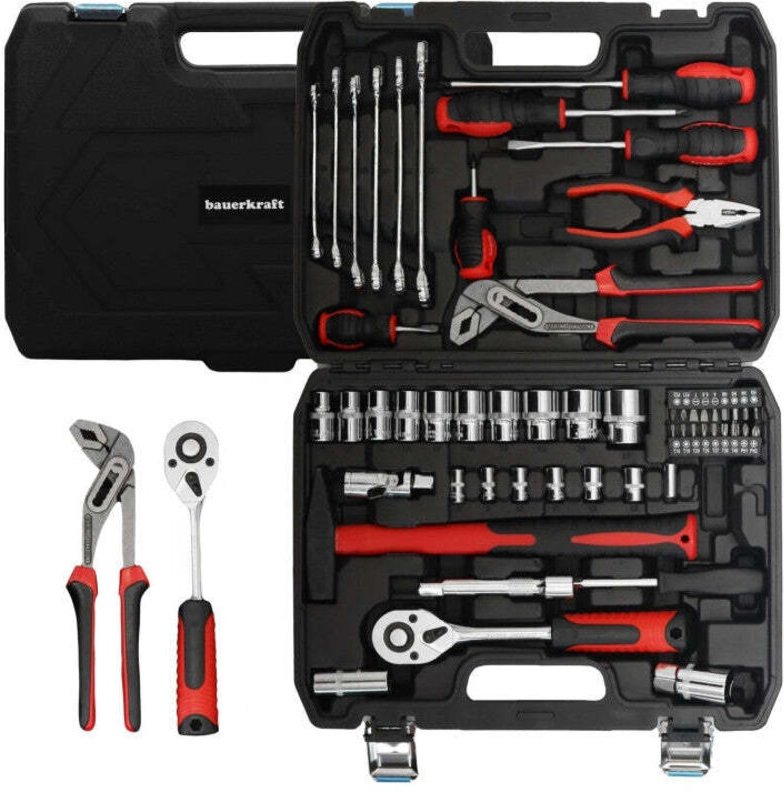 58 teiliges werkzeugset mit schraubenschlusseln schraubendrehern zangen