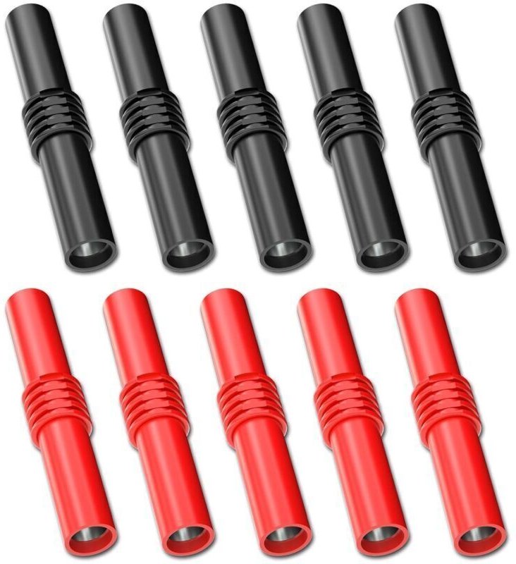 4-mm-isolierter Bananenstecker (weiblich auf weiblich), 4-mm-Verlängerungsstecker-Bananenstecker-Adapter für elektrische...