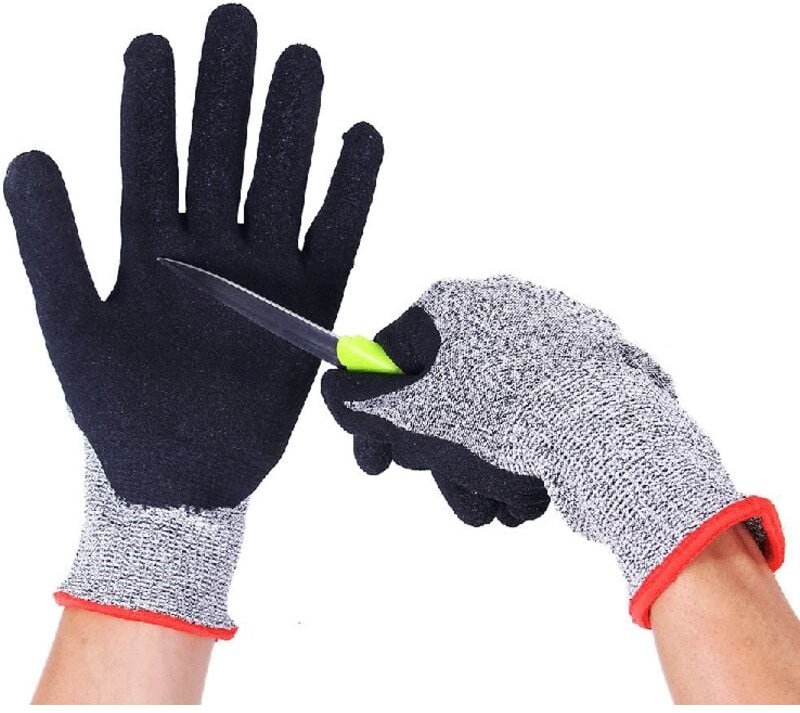 Ccykxa - Anti-Schnitt-Handschuh, Austernhandschuh, Edelstahl-Drahtgeflecht, Schutz der Stufe 5, geeignet für Arbeitshand...