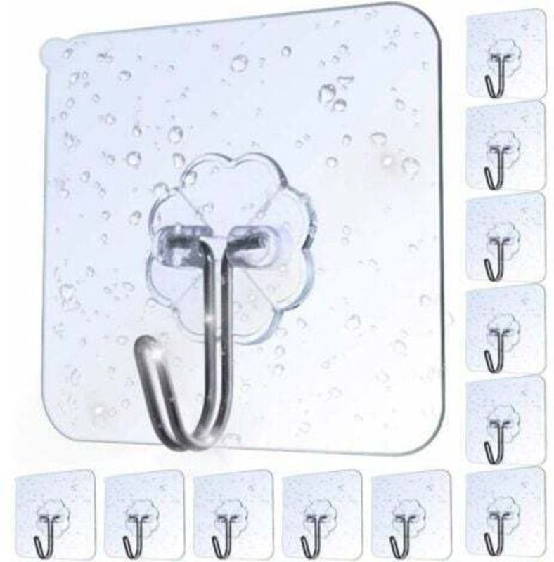 20 Stück transparente Klebehaken für Geschirrtücher, selbstklebende Haken für Wand und Küchentür, maximale Belastung 8 k...
