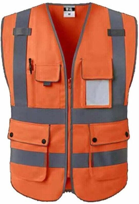 Reflektierende Warnweste mit hoher Sichtbarkeit, hergestellt aus Sicherheitswesten/Arbeitswesten/Warnwesten mit Taschen ...