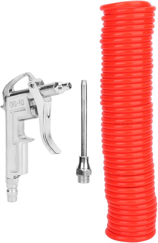 Pneumatisches Staubgebläse, pneumatische Blaspistole aus Aluminiumlegierung mit 9 m Federschlauch, Staubblaswerkzeug.