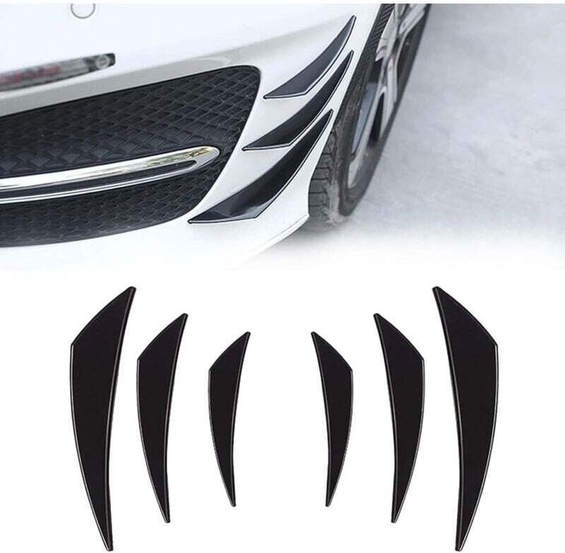 Spoiler de pare-chocs avant universel, diffuseur, autocollant extérieur anti-collision en caoutchouc souple (noir brilla...