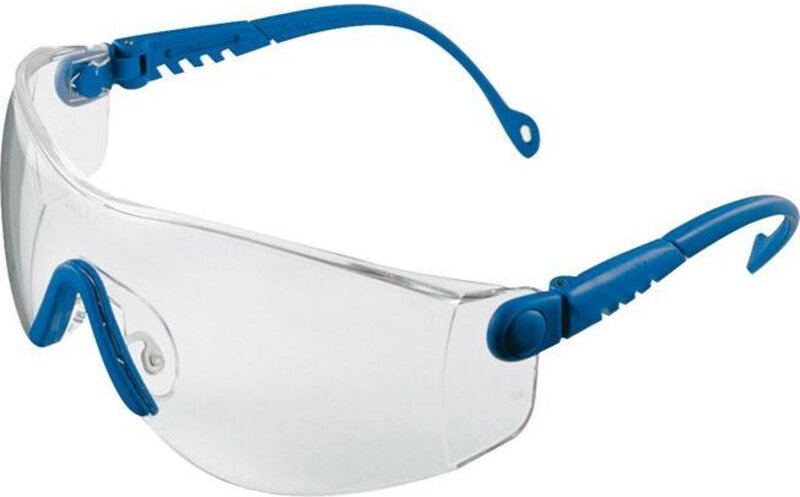 Schutzbrille Op-Tema EN166 Bügel blau, Scheibe klar