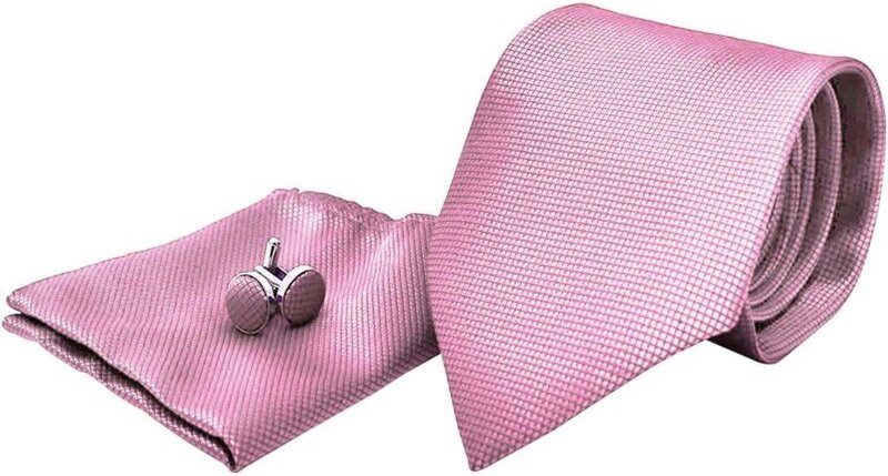Kostumzubehor krawatte einstecktuch manschettenknopfe - rosa