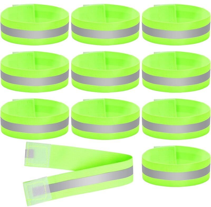 10 Stück reflektierendes Armband, verstellbar, hohe Sichtbarkeit, reflektierendes Sicherheitsarmband, geeignet für Kinde...