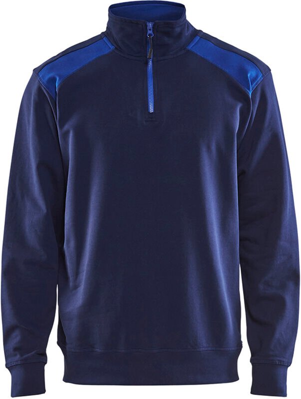 Arbeits-Sweatshirt mit Doppelkragen 3353 - Marine/Königsblau M