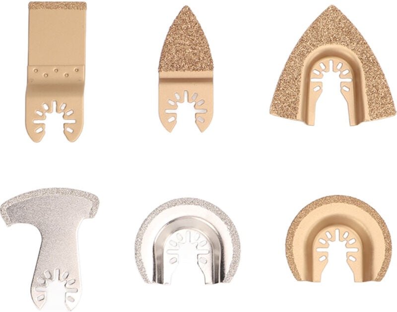 6-teiliges Set aus Hartmetall-Diamant-Oszillationssägeblättern, verschleißfestes Oszillationswerkzeug für Keramik