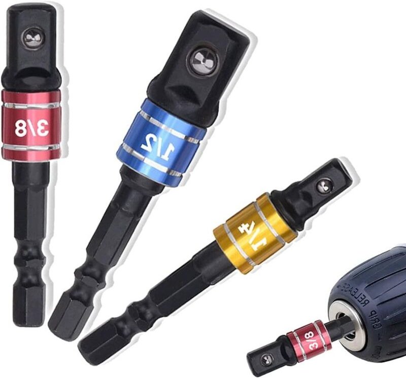 3-teiliger Schlagschrauber-Steckschlüssel-Adaptersatz für Steckschlüssel mit 1/4", 3/8" und 1/2" Antrieb