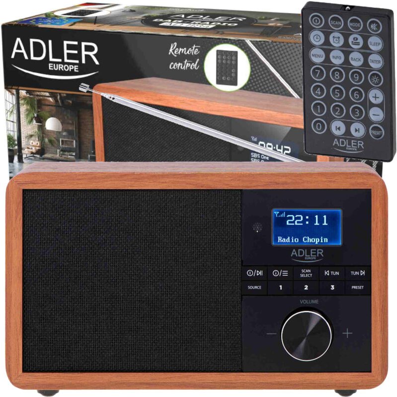 Camry CR1183 Bluetooth-Radio, Retro-Design, FM-Tuner, 2 Lautsprecher 8 W, Speicher für 50 Sender, MP3-Wiedergabe, USB- u...