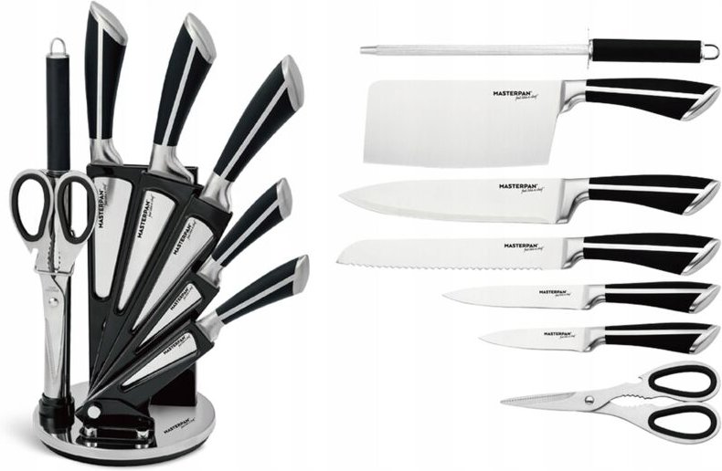 Küchenmesser-Set im Ständer 8-teilig Schärfer Schere SCHARF