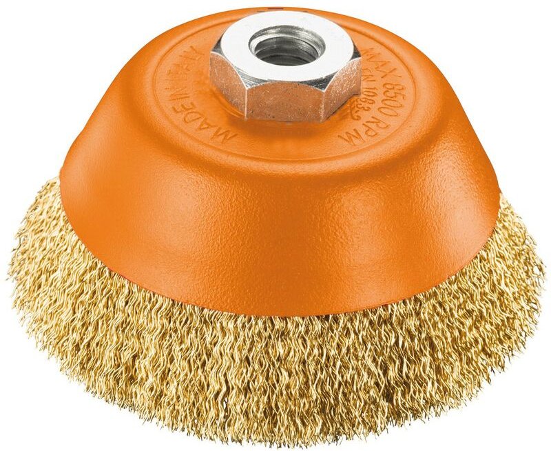 Tasse Stahlbürste für Mühle und Shortbread Borste in Messingstahl 100 mm