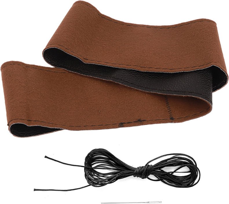 Lenkradbezug zum Selbermachen, Lenkradbezug zur Dekoration des Autoinnenraums, 15-Zoll-Lenkradbezug mit Zubehör (Schwarz...