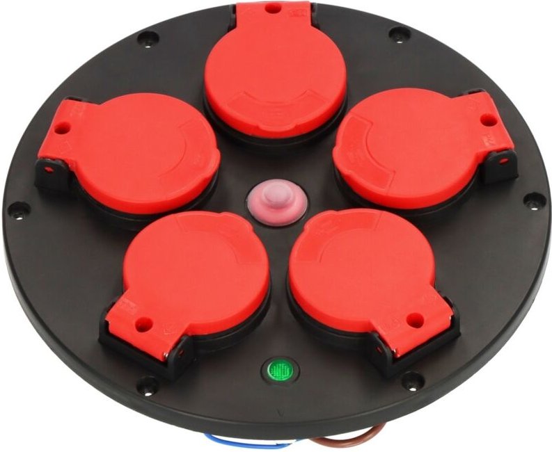 Brennenstuhl - Professional Steckdoseneinsatz - Montageplatte (5-fach IP44 Thermostat mit Bereitschaftsanzeige für Kabel...