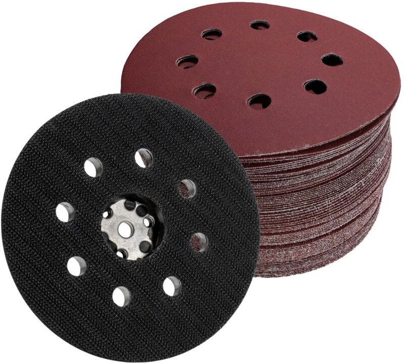 125mm Klett Schleifscheiben MIX Sortiment 70 Blatt + Schleifteller für Bosch Skil PEX