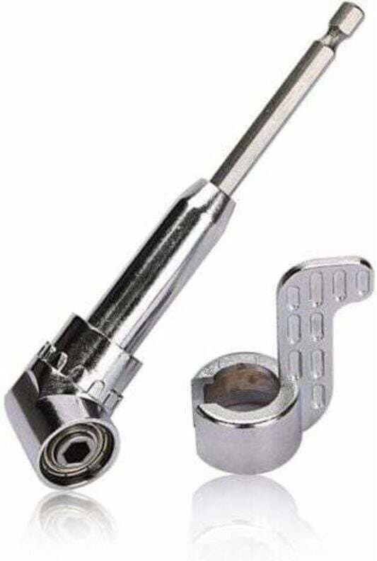 Embout de tournevis à angle droit de 105 degrés, tige hexagonale de 6,35 mm (1/4 pouce), compatible avec les forets