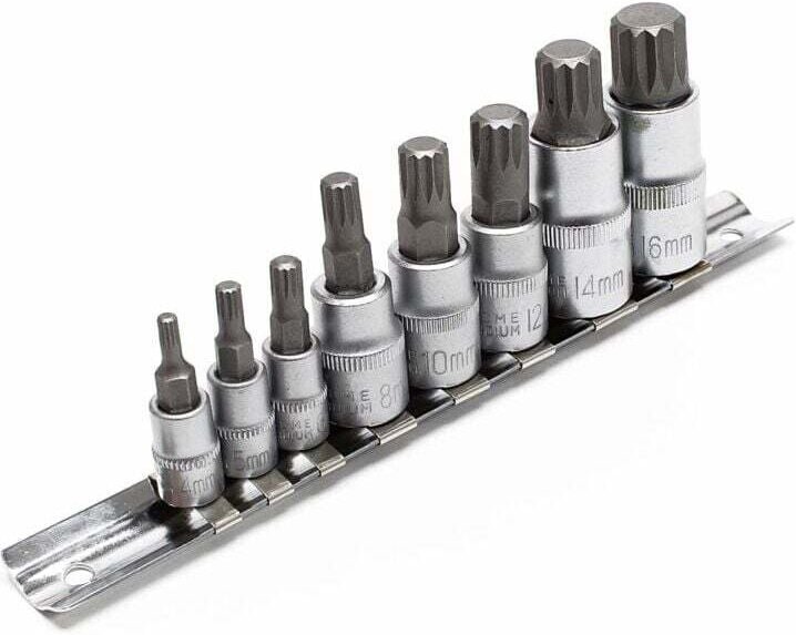 XZN Steckschlüsselsatz Mehrzahn 8-teilig M4 - M16