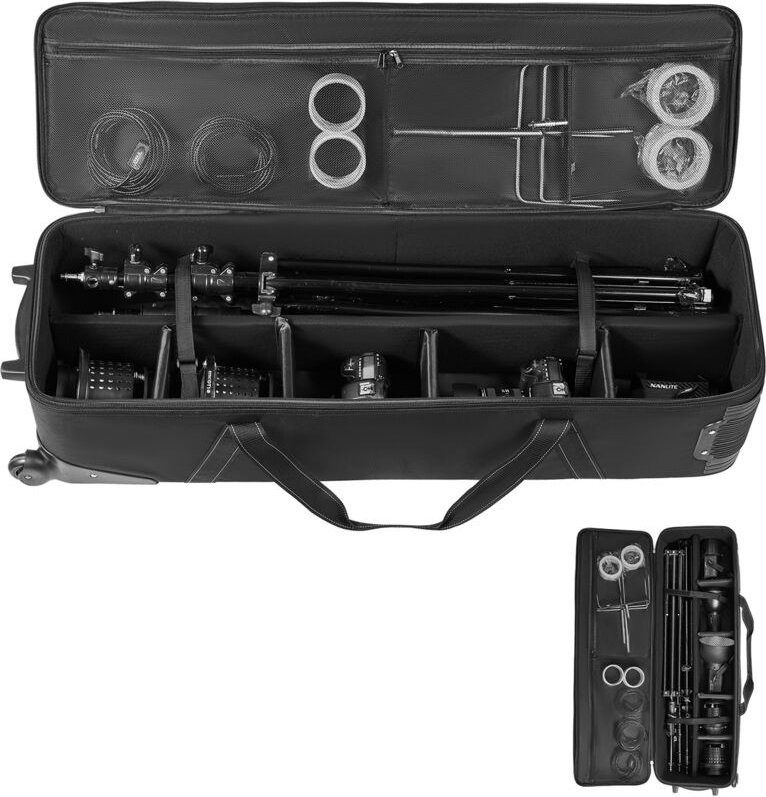 Mophorn - Trolley-Koffer für Studioausrüstung, 39,37 x 14,96 x 12,60 Zoll, Kameratasche mit Rollen, Rädern und Riemen, g...