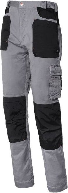 Issaline 8730B-080 Stretch-Arbeitshose, Grau/Schwarz, S