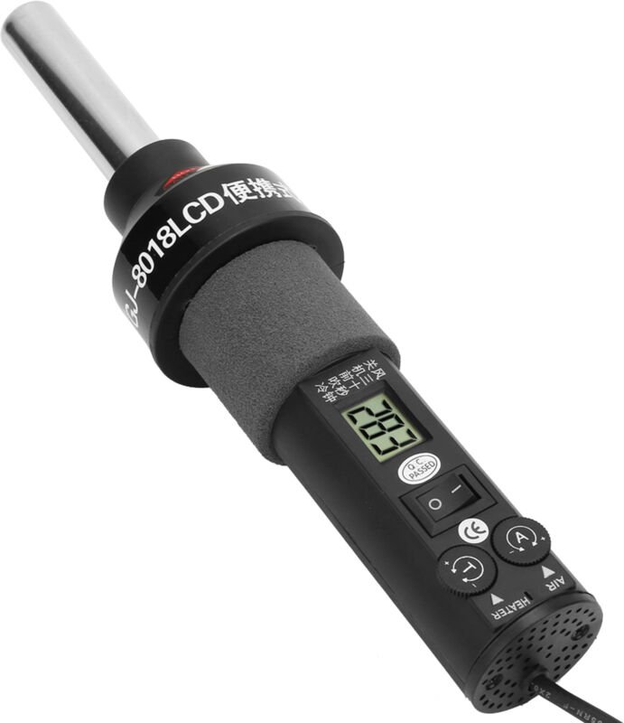 Eosnow 220V 450W LCD Einstellbare elektronische Wärme Heißluftpistole Entlöten Lötstation IC SMD BGA