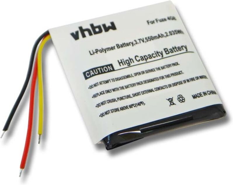 Vhbw - Akku kompatibel mit Sandisk Sansa Fuze 4GB, Fuze 8GB MP3-Player Musik Player (550mAh, 3,7V, Li-Polymer)