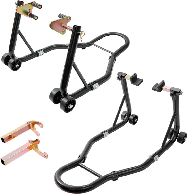 Motorrad Ständer Set Montageständer Hinten & Vorn 0,39 t Belastbar, U-Type + L-Type + Doppelgabelköpfe, 225–350 mm / 230...