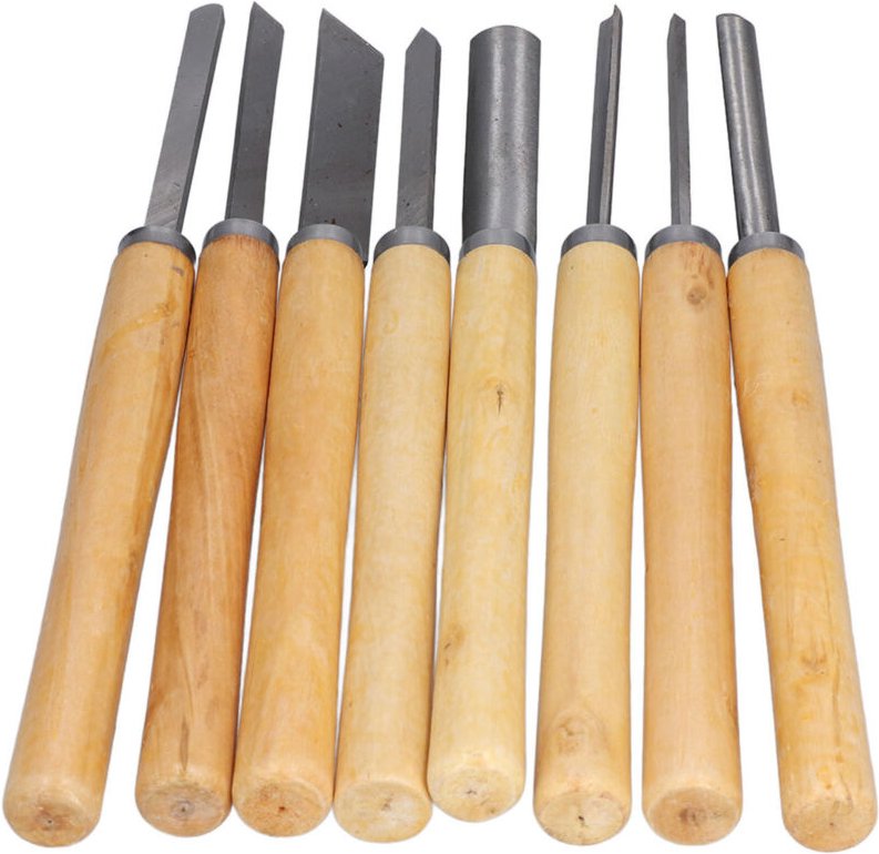 Holzmeißel, Holzbearbeitungsmeißel, HSS-Schnitzwerkzeugset mit ergonomischem Hartholzgriff für die Holzbearbeitung, Meiß...