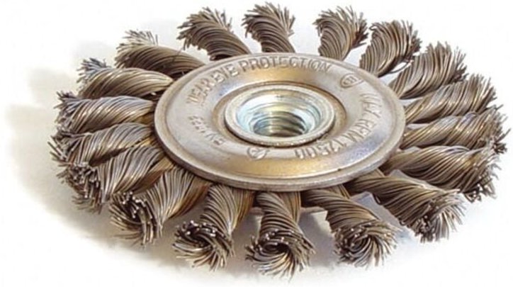 Flachdrahtbürste mit gedrehten Litzen 125 mm TECHMAN