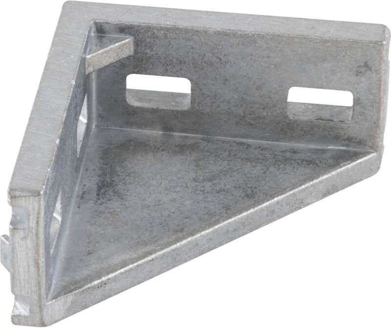Fath 093W302N06 Aluwinkel Profilverbinder, rechtwinklige Verbindung, Abdeckkappe, Aluminium blank, Profil 30 Nut 6, 57x5...