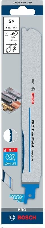 Pro Thin Metal precise S1237EAF Blatt 1,1 x 25 x 300 mm 5-tlg. - 2608658990 - Bosch