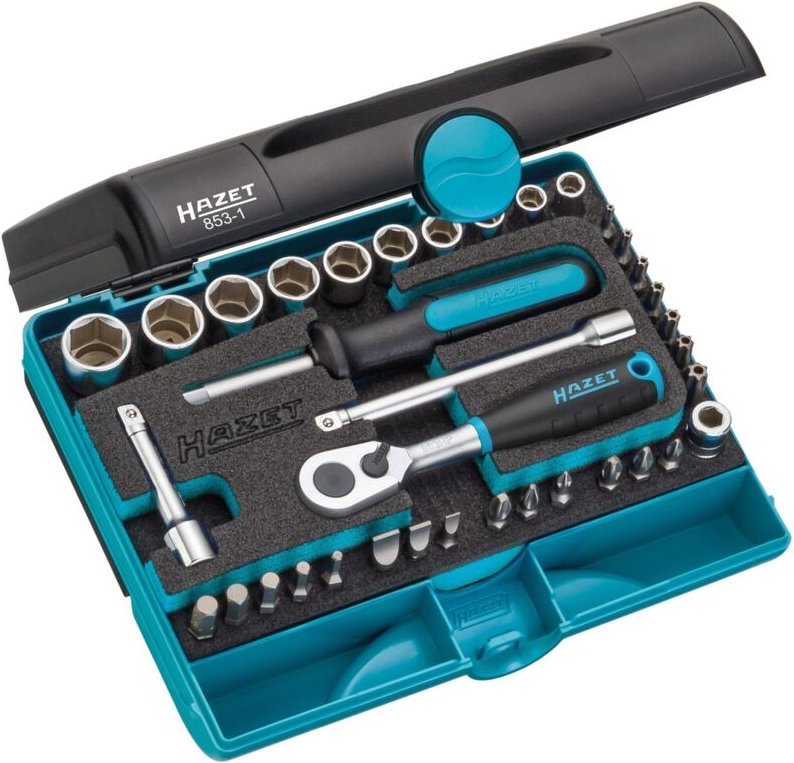 Steckschlüssel Satz, Sechskant massiv 6,3 (1/4), Vierkant hohl 6,3 mm (1/4), Außen-Sechskant-Tractionsprofil, Innen-Sech...