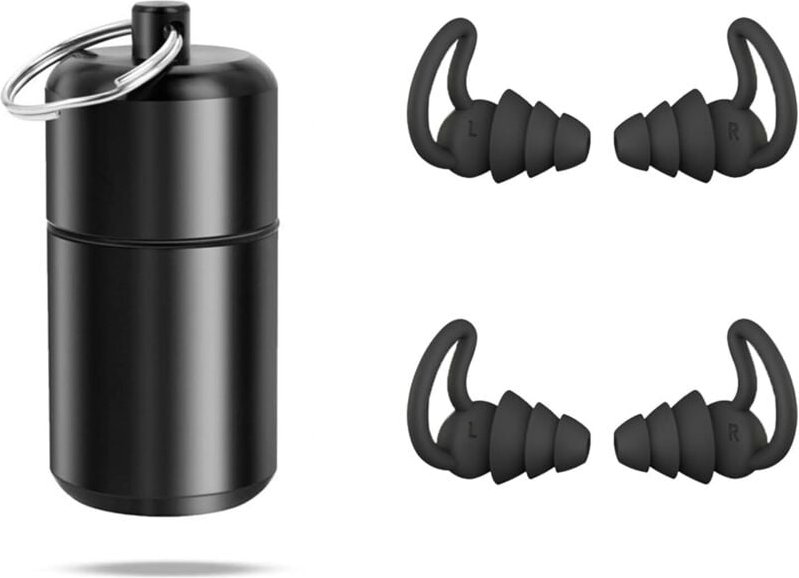 2 Paar Ohrstöpsel Motorrad, Wiederverwendbare Gehörschutz Ohrenstöpsel, Konzert Gehörschutz Ohrstöpsel, mit Alubehälter,...